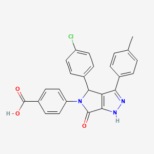 molecular formula C25H18ClN3O3 B10886402 4-[4-(4-chlorophenyl)-3-(4-methylphenyl)-6-oxo-4,6-dihydropyrrolo[3,4-c]pyrazol-5(1H)-yl]benzoic acid 