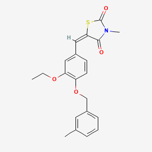 molecular formula C21H21NO4S B10886440 (5E)-5-{3-ethoxy-4-[(3-methylbenzyl)oxy]benzylidene}-3-methyl-1,3-thiazolidine-2,4-dione 