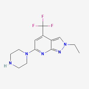 2-ethyl-6-(piperazin-1-yl)-4-(trifluoromethyl)-2H-pyrazolo[3,4-b]pyridine