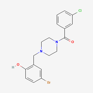 molecular formula C18H18BrClN2O2 B10886453 [4-(5-Bromo-2-hydroxybenzyl)piperazin-1-yl](3-chlorophenyl)methanone 