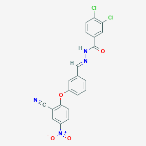 3,4-dichloro-N'-{(E)-[3-(2-cyano-4-nitrophenoxy)phenyl]methylidene}benzohydrazide