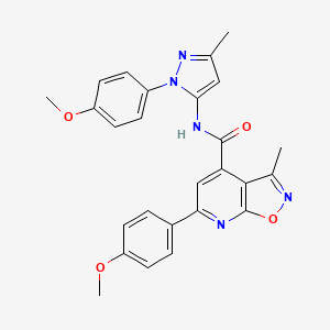 molecular formula C26H23N5O4 B10886470 6-(4-methoxyphenyl)-N-[1-(4-methoxyphenyl)-3-methyl-1H-pyrazol-5-yl]-3-methyl[1,2]oxazolo[5,4-b]pyridine-4-carboxamide 