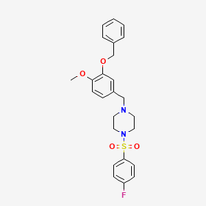 molecular formula C25H27FN2O4S B10886477 1-[3-(Benzyloxy)-4-methoxybenzyl]-4-[(4-fluorophenyl)sulfonyl]piperazine 