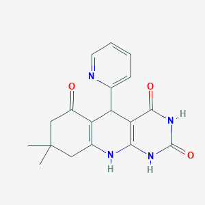 8,8-dimethyl-5-(pyridin-2-yl)-5,8,9,10-tetrahydropyrimido[4,5-b]quinoline-2,4,6(1H,3H,7H)-trione