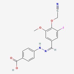 molecular formula C17H14IN3O4 B10886549 4-{(2Z)-2-[4-(cyanomethoxy)-3-iodo-5-methoxybenzylidene]hydrazinyl}benzoic acid 