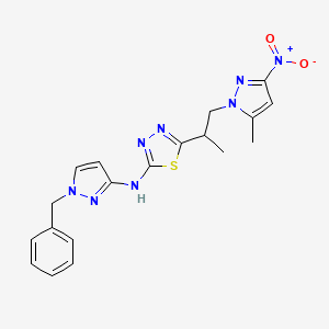 N-(1-benzyl-1H-pyrazol-3-yl)-5-[1-(5-methyl-3-nitro-1H-pyrazol-1-yl)propan-2-yl]-1,3,4-thiadiazol-2-amine