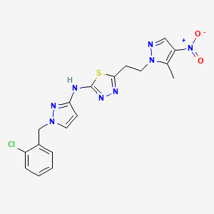 N-[1-(2-chlorobenzyl)-1H-pyrazol-3-yl]-5-[2-(5-methyl-4-nitro-1H-pyrazol-1-yl)ethyl]-1,3,4-thiadiazol-2-amine