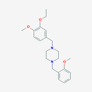 molecular formula C22H30N2O3 B10886579 1-(3-Ethoxy-4-methoxybenzyl)-4-(2-methoxybenzyl)piperazine 