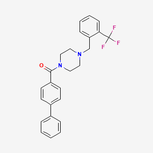 molecular formula C25H23F3N2O B10886599 Biphenyl-4-yl{4-[2-(trifluoromethyl)benzyl]piperazin-1-yl}methanone 