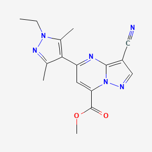 methyl 3-cyano-5-(1-ethyl-3,5-dimethyl-1H-pyrazol-4-yl)pyrazolo[1,5-a]pyrimidine-7-carboxylate