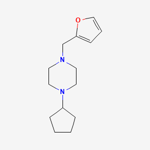 molecular formula C14H22N2O B10886648 1-Cyclopentyl-4-(furan-2-ylmethyl)piperazine 