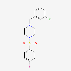 molecular formula C17H18ClFN2O2S B10886649 1-(3-Chlorobenzyl)-4-[(4-fluorophenyl)sulfonyl]piperazine 