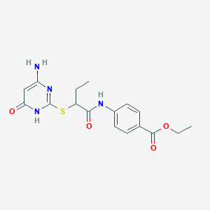 molecular formula C17H20N4O4S B10886656 Ethyl 4-({2-[(4-amino-6-oxo-1,6-dihydropyrimidin-2-yl)sulfanyl]butanoyl}amino)benzoate 