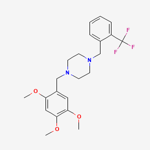 molecular formula C22H27F3N2O3 B10886658 1-[2-(Trifluoromethyl)benzyl]-4-(2,4,5-trimethoxybenzyl)piperazine 