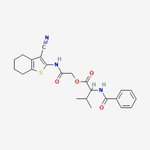 2-[(3-cyano-4,5,6,7-tetrahydro-1-benzothiophen-2-yl)amino]-2-oxoethyl N-(phenylcarbonyl)valinate