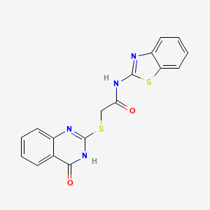 molecular formula C17H12N4O2S2 B10886704 N-(1,3-benzothiazol-2-yl)-2-[(4-oxo-3,4-dihydroquinazolin-2-yl)sulfanyl]acetamide 