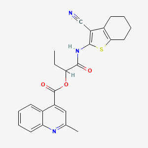 1-[(3-Cyano-4,5,6,7-tetrahydro-1-benzothiophen-2-yl)amino]-1-oxobutan-2-yl 2-methylquinoline-4-carboxylate