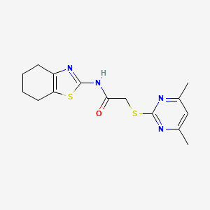 2-[(4,6-dimethylpyrimidin-2-yl)sulfanyl]-N-(4,5,6,7-tetrahydro-1,3-benzothiazol-2-yl)acetamide