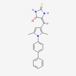 (5E)-5-{[1-(biphenyl-4-yl)-2,5-dimethyl-1H-pyrrol-3-yl]methylidene}-2-thioxoimidazolidin-4-one