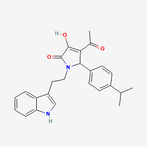 molecular formula C25H26N2O3 B10886754 4-acetyl-3-hydroxy-1-[2-(1H-indol-3-yl)ethyl]-5-[4-(propan-2-yl)phenyl]-1,5-dihydro-2H-pyrrol-2-one 