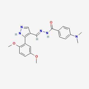 N'-{(E)-[3-(2,5-dimethoxyphenyl)-1H-pyrazol-4-yl]methylidene}-4-(dimethylamino)benzohydrazide