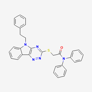 N,N-diphenyl-2-{[5-(2-phenylethyl)-5H-[1,2,4]triazino[5,6-b]indol-3-yl]sulfanyl}acetamide