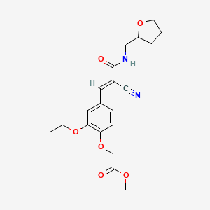 molecular formula C20H24N2O6 B10886783 methyl (4-{(1E)-2-cyano-3-oxo-3-[(tetrahydrofuran-2-ylmethyl)amino]prop-1-en-1-yl}-2-ethoxyphenoxy)acetate 