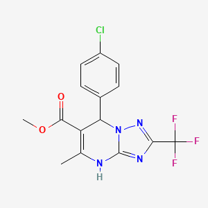 molecular formula C15H12ClF3N4O2 B10886795 Methyl 7-(4-chlorophenyl)-5-methyl-2-(trifluoromethyl)-4,7-dihydro-[1,2,4]triazolo[1,5-a]pyrimidine-6-carboxylate 