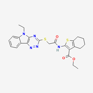 ethyl 2-({[(5-ethyl-5H-[1,2,4]triazino[5,6-b]indol-3-yl)sulfanyl]acetyl}amino)-4,5,6,7-tetrahydro-1-benzothiophene-3-carboxylate