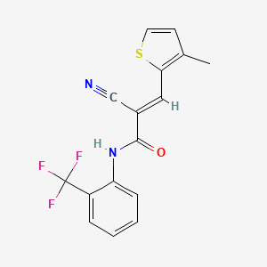 molecular formula C16H11F3N2OS B10886812 (2E)-2-cyano-3-(3-methylthiophen-2-yl)-N-[2-(trifluoromethyl)phenyl]prop-2-enamide 