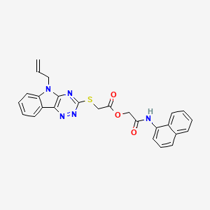 molecular formula C26H21N5O3S B10886824 2-(naphthalen-1-ylamino)-2-oxoethyl {[5-(prop-2-en-1-yl)-5H-[1,2,4]triazino[5,6-b]indol-3-yl]sulfanyl}acetate 