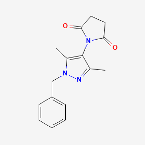 molecular formula C16H17N3O2 B10886831 1-(1-benzyl-3,5-dimethyl-1H-pyrazol-4-yl)pyrrolidine-2,5-dione 