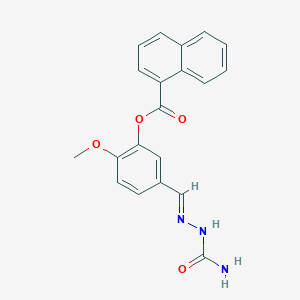 5-[(E)-(2-carbamoylhydrazinylidene)methyl]-2-methoxyphenyl naphthalene-1-carboxylate