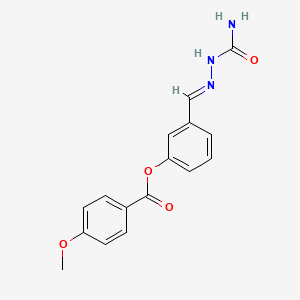 molecular formula C16H15N3O4 B10886844 3-[(E)-(2-carbamoylhydrazinylidene)methyl]phenyl 4-methoxybenzoate 