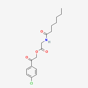 2-(4-Chlorophenyl)-2-oxoethyl 2-(heptanoylamino)acetate