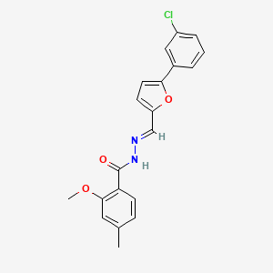 molecular formula C20H17ClN2O3 B10886863 N'-{(E)-[5-(3-chlorophenyl)furan-2-yl]methylidene}-2-methoxy-4-methylbenzohydrazide 