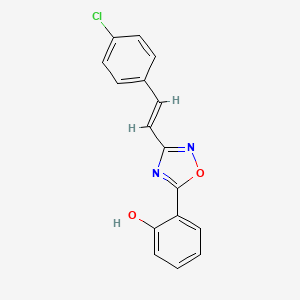 2-{3-[(E)-2-(4-chlorophenyl)ethenyl]-1,2,4-oxadiazol-5-yl}phenol