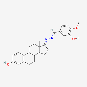 molecular formula C27H32N2O3 B10886875 (17E)-17-[(2E)-(3,4-dimethoxybenzylidene)hydrazinylidene]estra-1,3,5(10)-trien-3-ol 