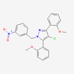 molecular formula C24H20ClN3O4 B10886913 4-chloro-3,5-bis(2-methoxyphenyl)-1-(3-nitrobenzyl)-1H-pyrazole 