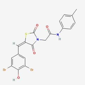 2-[(5E)-5-(3,5-dibromo-4-hydroxybenzylidene)-2,4-dioxo-1,3-thiazolidin-3-yl]-N-(4-methylphenyl)acetamide