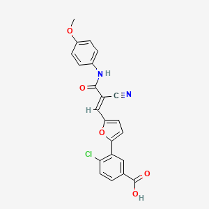 4-chloro-3-(5-{(1E)-2-cyano-3-[(4-methoxyphenyl)amino]-3-oxoprop-1-en-1-yl}furan-2-yl)benzoic acid