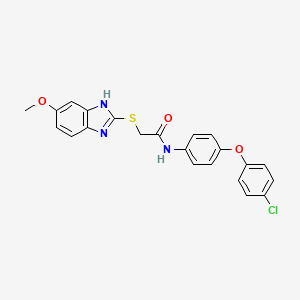 N-[4-(4-chlorophenoxy)phenyl]-2-[(5-methoxy-1H-benzimidazol-2-yl)sulfanyl]acetamide