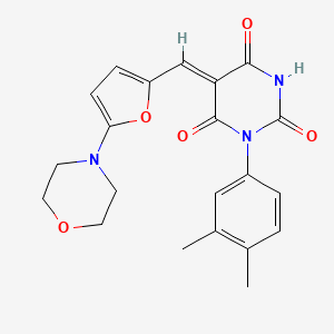 (5Z)-1-(3,4-dimethylphenyl)-5-{[5-(morpholin-4-yl)furan-2-yl]methylidene}pyrimidine-2,4,6(1H,3H,5H)-trione