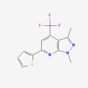 molecular formula C13H10F3N3S B10887108 1,3-dimethyl-6-(thiophen-2-yl)-4-(trifluoromethyl)-1H-pyrazolo[3,4-b]pyridine CAS No. 633315-39-6