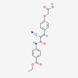 molecular formula C21H18N2O6 B10887109 {4-[(1E)-2-cyano-3-{[4-(ethoxycarbonyl)phenyl]amino}-3-oxoprop-1-en-1-yl]phenoxy}acetic acid 