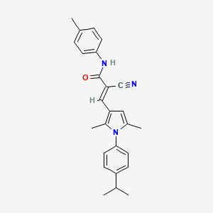 molecular formula C26H27N3O B10887116 (2E)-2-cyano-3-{2,5-dimethyl-1-[4-(propan-2-yl)phenyl]-1H-pyrrol-3-yl}-N-(4-methylphenyl)prop-2-enamide 