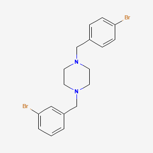 molecular formula C18H20Br2N2 B10887122 1-(3-Bromobenzyl)-4-(4-bromobenzyl)piperazine 