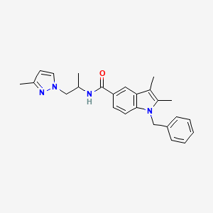 1-benzyl-2,3-dimethyl-N-[1-(3-methyl-1H-pyrazol-1-yl)propan-2-yl]-1H-indole-5-carboxamide