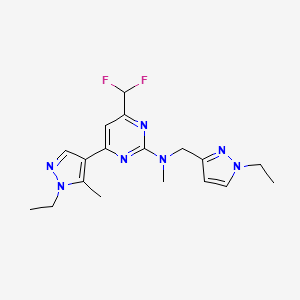 4-(difluoromethyl)-6-(1-ethyl-5-methyl-1H-pyrazol-4-yl)-N-[(1-ethyl-1H-pyrazol-3-yl)methyl]-N-methylpyrimidin-2-amine