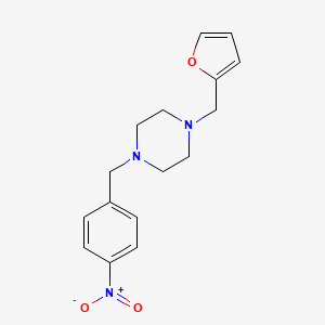 molecular formula C16H19N3O3 B10887163 1-(Furan-2-ylmethyl)-4-(4-nitrobenzyl)piperazine 